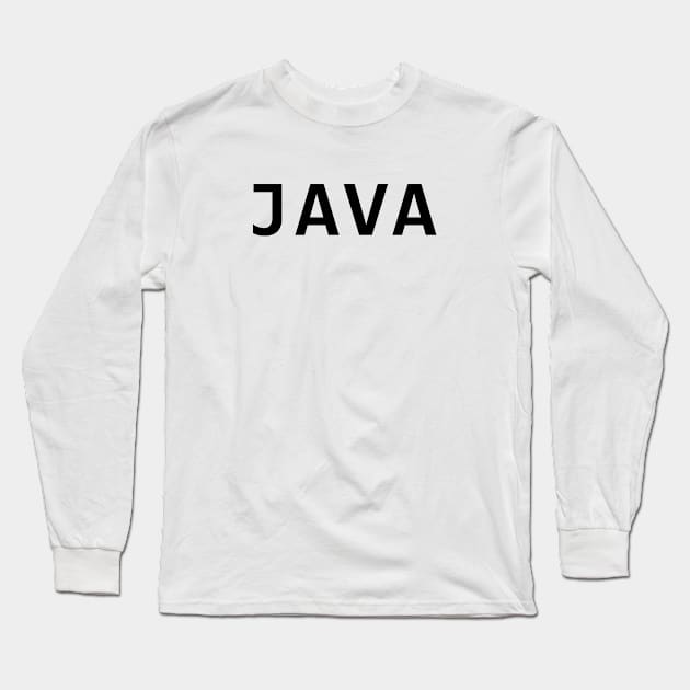 Java programing language simple black logo Long Sleeve T-Shirt by Pavlushkaaa